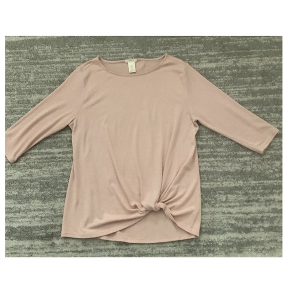 NWOT Matty M Women's Long Sleeve Twist Front Top Soft Pink Size 2XL $60 AA172 - Picture 1 of 2
